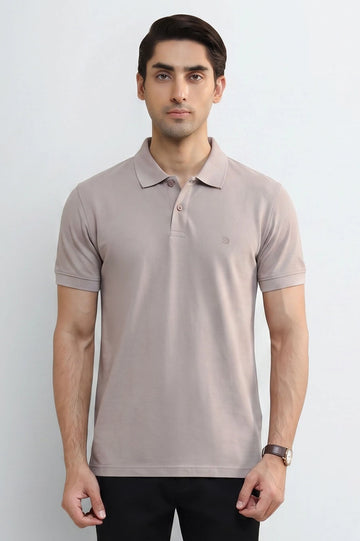 Tea Pink Tipping Collar Polo