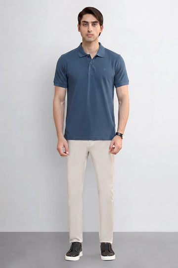 Blue Tipping Collar Polo