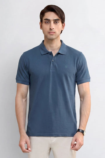 Blue Tipping Collar Polo