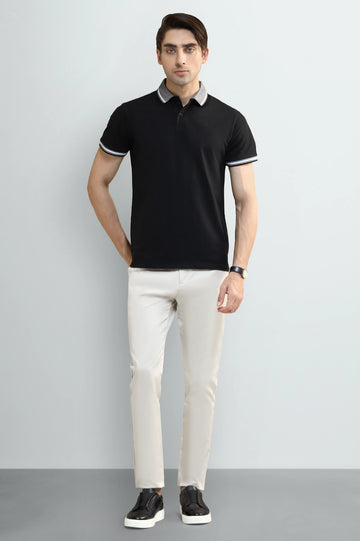 Black Tipping Collar Polo