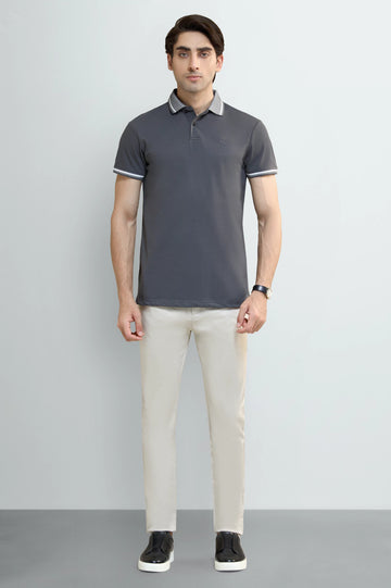 Charcoal Tipping Collar Polo