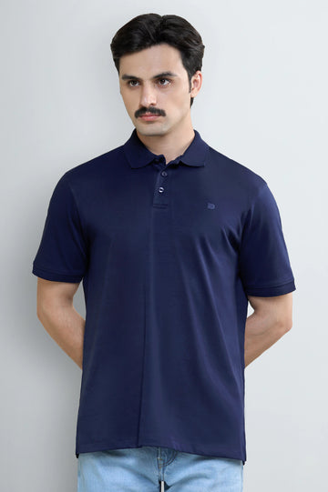 Navy Tipping Collar Polo