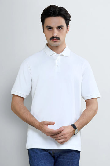 White Tipping Collar Polo
