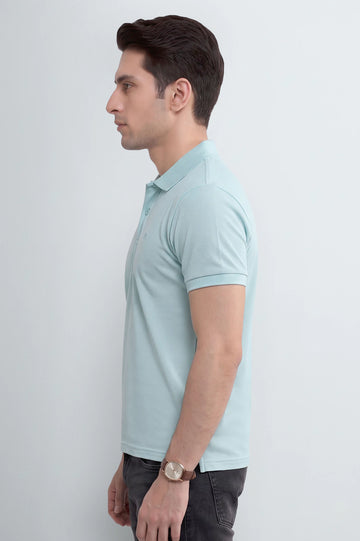 Crystal Blue Tipping Collar Polo