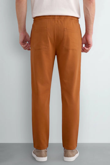 Mustard Causal Knitted Pintuck Trouser