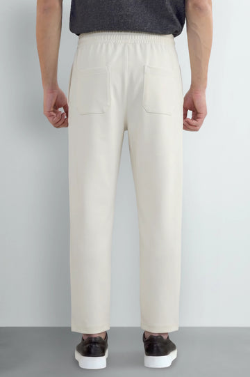 Off White Causal Knitted Pintuck Trouser