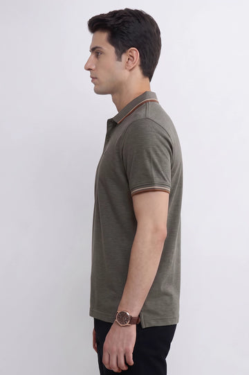 Men's Charcoal Tipped Polo Shirt