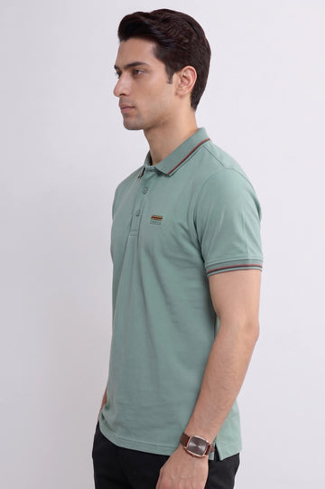 Men's Light Green Performance Polo Shirt