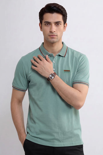 Men's Light Green Performance Polo Shirt