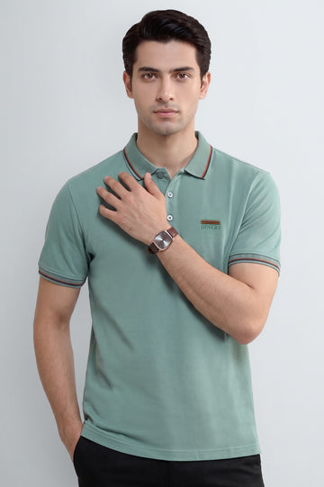 Men's Light Green Performance Polo Shirt
