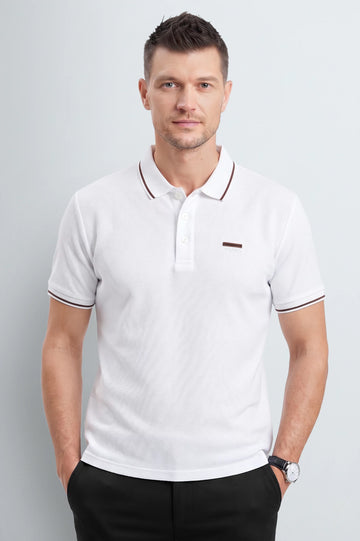 Men's White Performance Polo Shirt