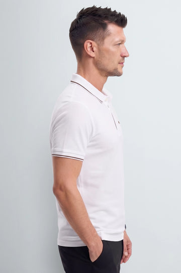 Men's White Performance Polo Shirt