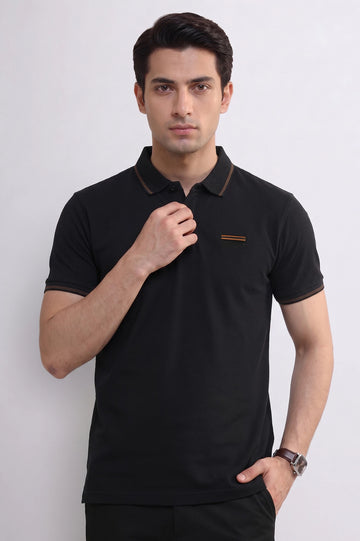 Men's Black Performance Polo Shirt