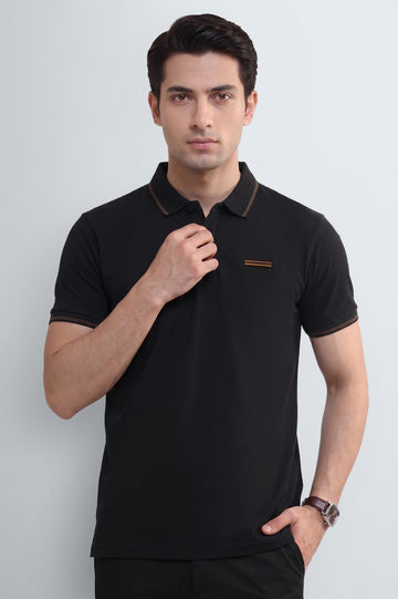 Men's Black Performance Polo Shirt