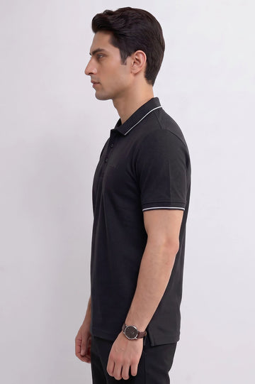 Men's Navy Blue Knit Polo Shirt