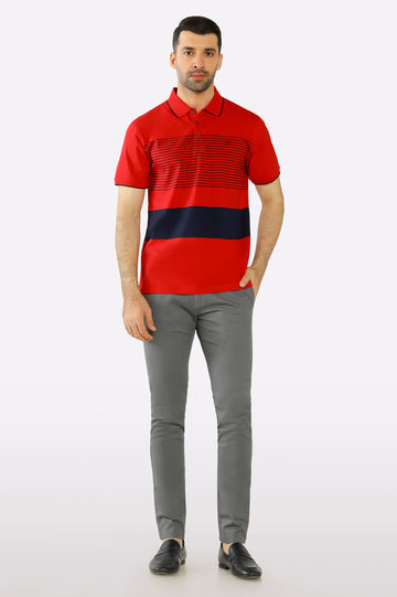 Red Yarn Dyed Polo