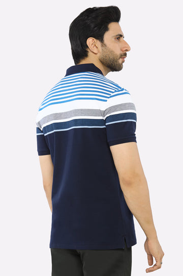 Blue Yarn Dyed Polo