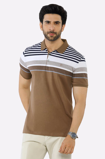 Brown Yarn Dyed Polo