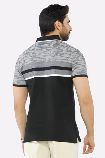 Black Yarn Dyed Polo