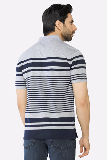 Heather Grey Yarn Dyed Polo
