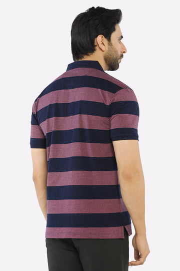Purple Yarn Dyed Polo