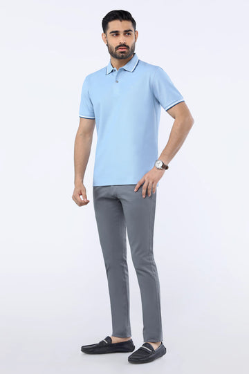 Sky Blue Mercerised Polo