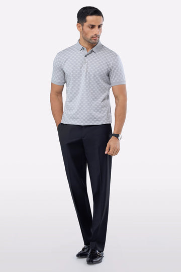 Grey Printed Polo