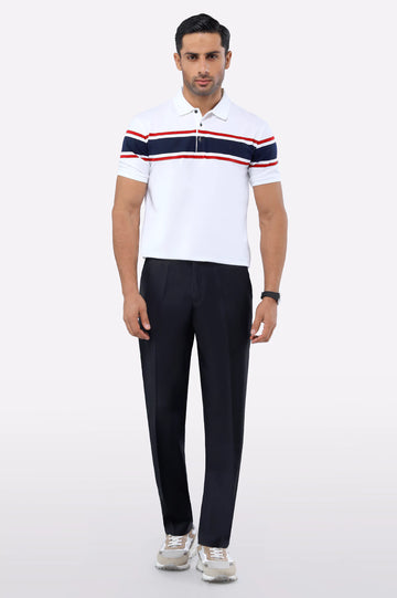 White Yarn Dyed Polo