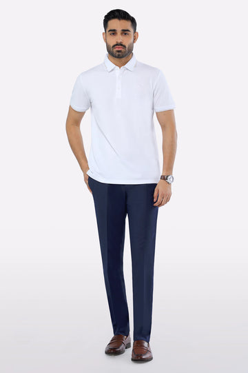 White Basic Mercerized Polo