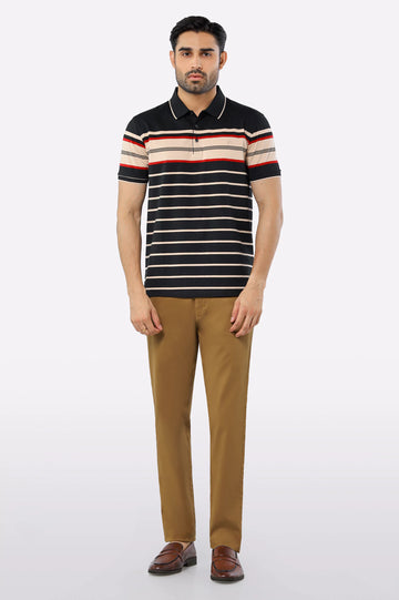 Black Yarn Dyed Polo
