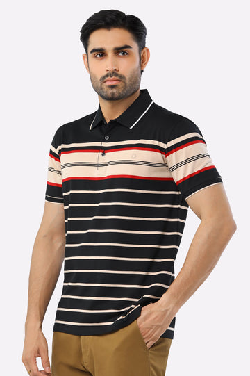 Black Yarn Dyed Polo