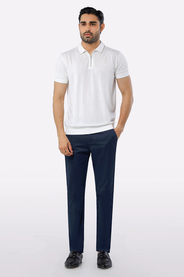White Mercerized Polo