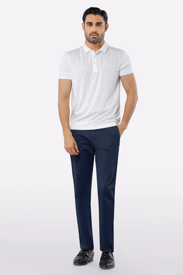 White Mercerized Polo