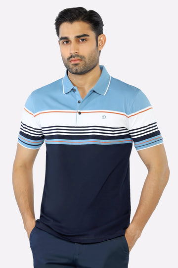 Blue Yarn Dyed Polo