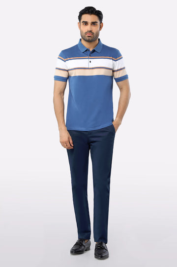 Blue Yarn Dyed Polo