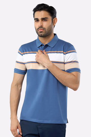 Blue Yarn Dyed Polo