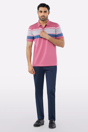 Pink Yarn Dyed Polo