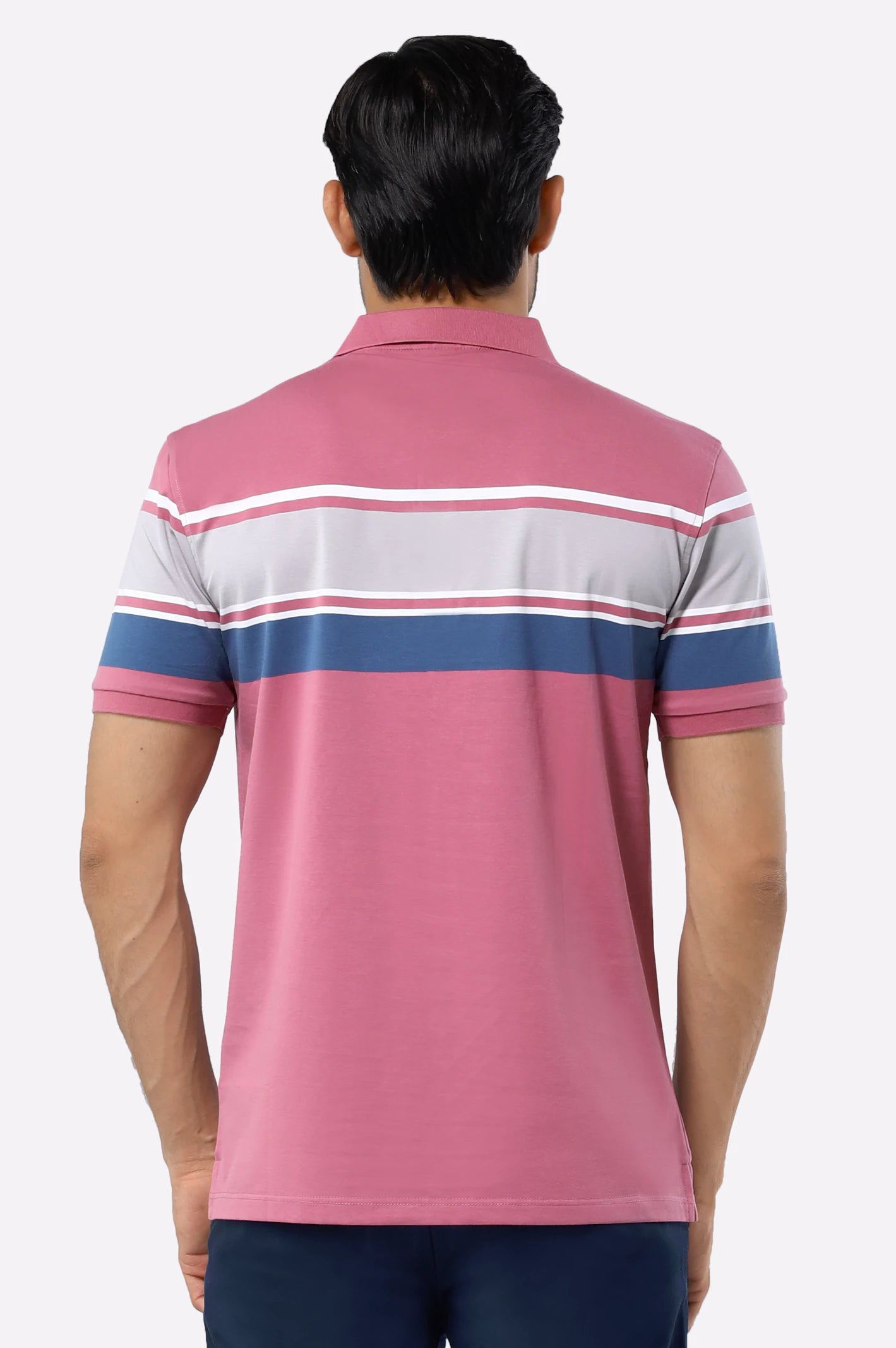 Pink Yarn Dyed Polo