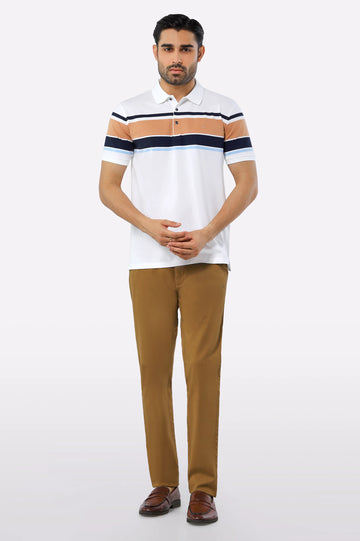White Yarn Dyed Polo