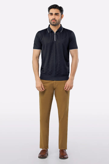 Black Mercerized Polo