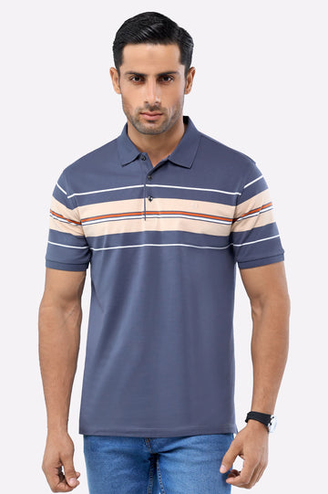 Dark Grey Yarn Dyed Polo
