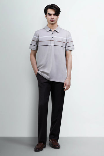 Beige Yarn Dyed Polo