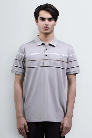 Beige Yarn Dyed Polo