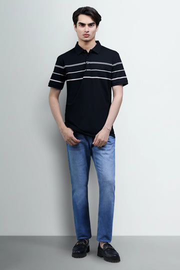 Black Yarn Dyed Polo