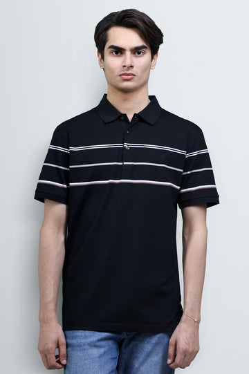 Black Yarn Dyed Polo