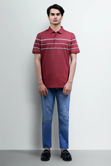 Maroon Yarn Dyed Polo