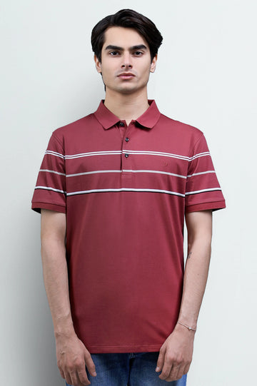 Maroon Yarn Dyed Polo