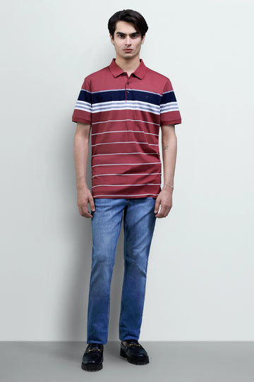 Maroon Yarn Dyed Polo