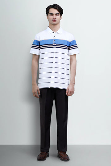 White Yarn Dyed Polo