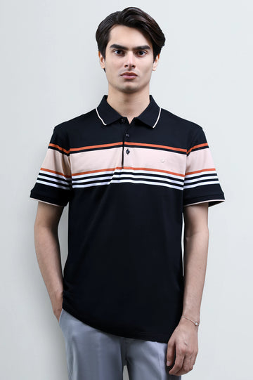 Black Yarn Dyed Polo